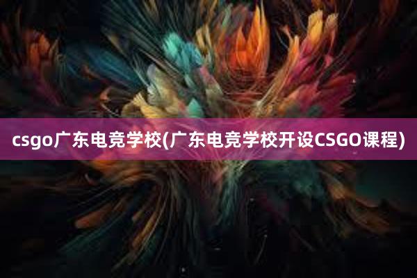 csgo广东电竞学校(广东电竞学校开设CSGO课程)