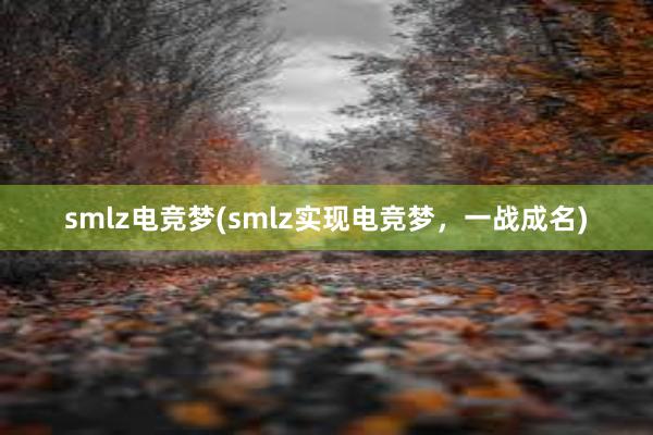 smlz电竞梦(smlz实现电竞梦，一战成名)