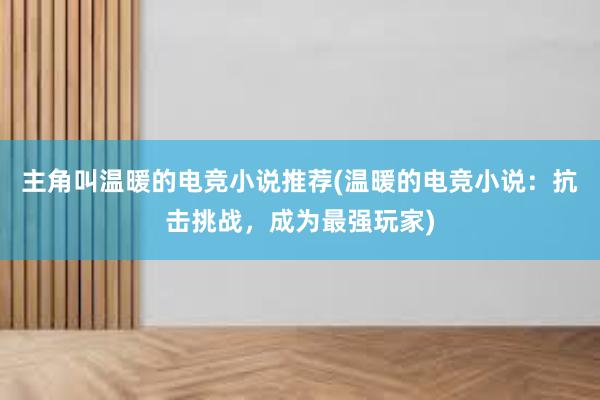 主角叫温暖的电竞小说推荐(温暖的电竞小说：抗击挑战，成为最强玩家)