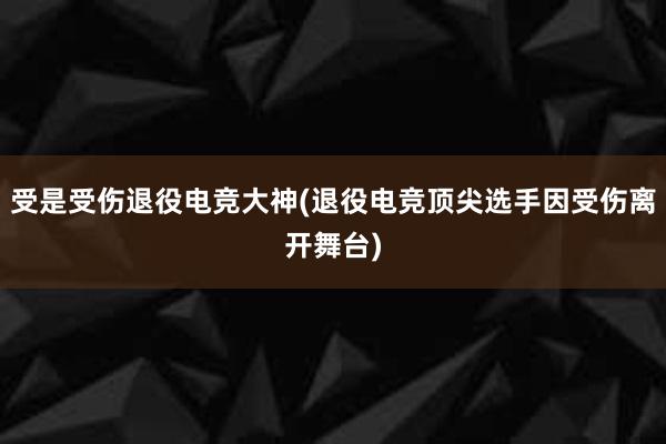 受是受伤退役电竞大神(退役电竞顶尖选手因受伤离开舞台)