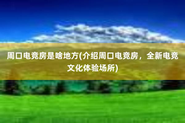 周口电竞房是啥地方(介绍周口电竞房，全新电竞文化体验场所)