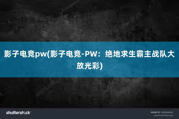 影子电竞pw(影子电竞-PW：绝地求生霸主战队大放光彩)