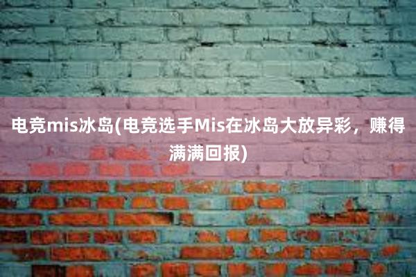 电竞mis冰岛(电竞选手Mis在冰岛大放异彩，赚得满满回报)