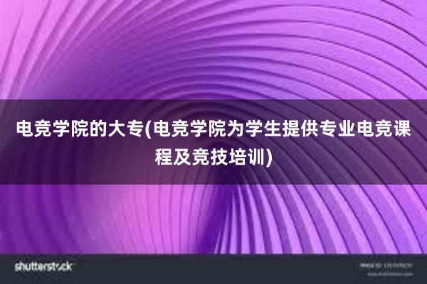 电竞学院的大专(电竞学院为学生提供专业电竞课程及竞技培训)