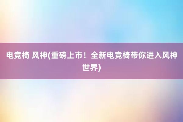 电竞椅 风神(重磅上市！全新电竞椅带你进入风神世界)