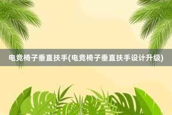 电竞椅子垂直扶手(电竞椅子垂直扶手设计升级)