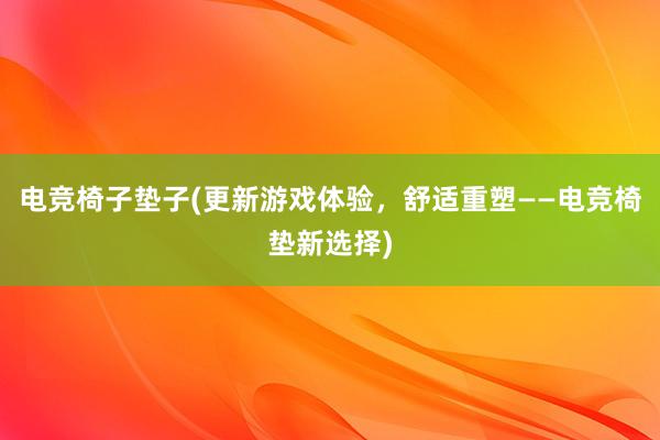 电竞椅子垫子(更新游戏体验，舒适重塑——电竞椅垫新选择)