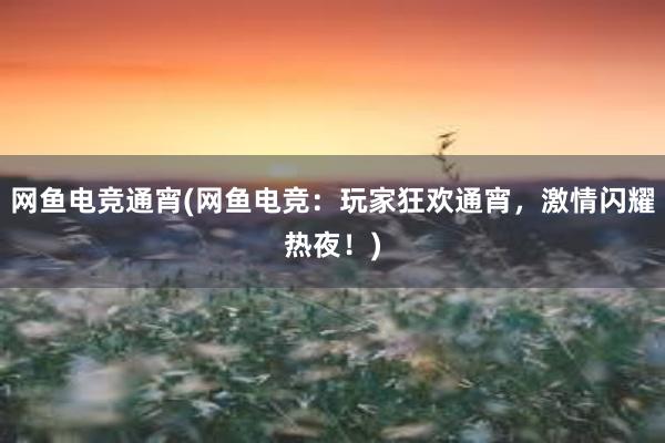 网鱼电竞通宵(网鱼电竞：玩家狂欢通宵，激情闪耀热夜！)