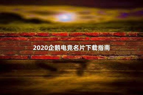 2020企鹅电竞名片下载指南