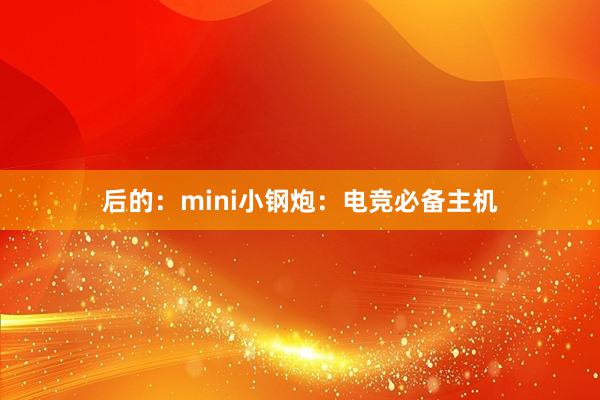 后的：mini小钢炮：电竞必备主机