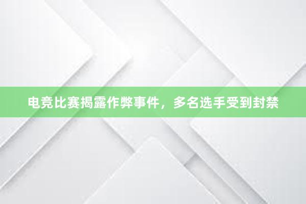 电竞比赛揭露作弊事件，多名选手受到封禁