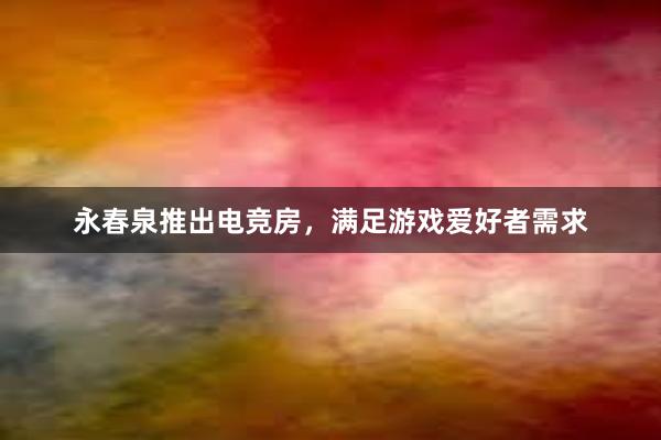 永春泉推出电竞房，满足游戏爱好者需求