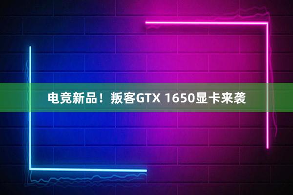 电竞新品！叛客GTX 1650显卡来袭