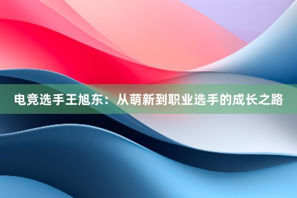 电竞选手王旭东：从萌新到职业选手的成长之路