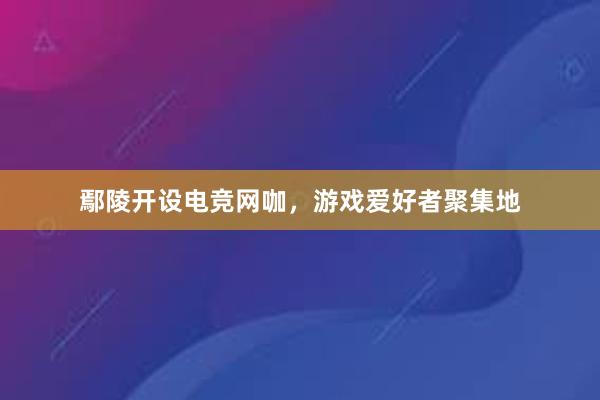 鄢陵开设电竞网咖，游戏爱好者聚集地