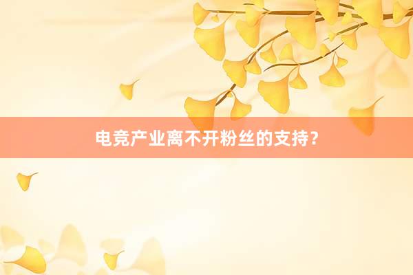 电竞产业离不开粉丝的支持？